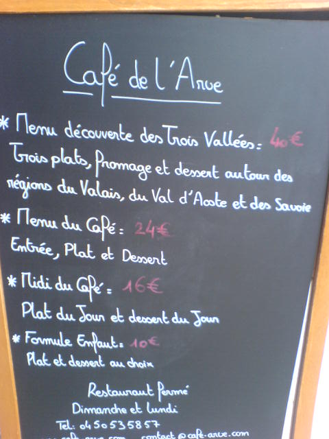 RESTAURANT CAFE DE L'ARVE CHAMONIX