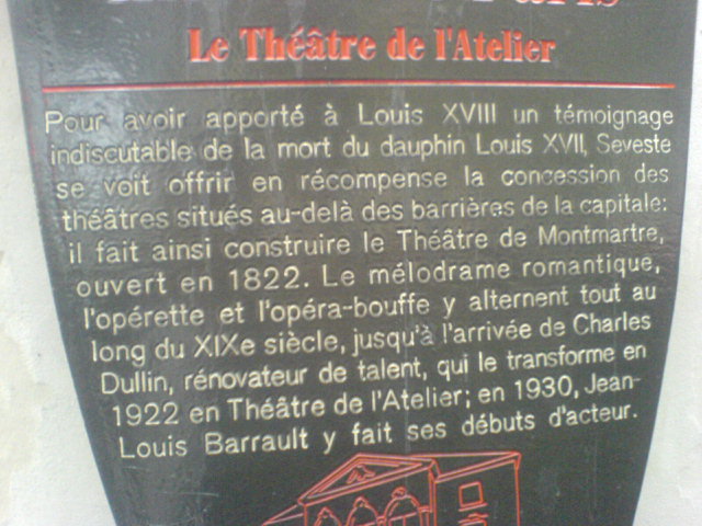 THEATRE DE L ATELIER PARIS 18 ATELIER